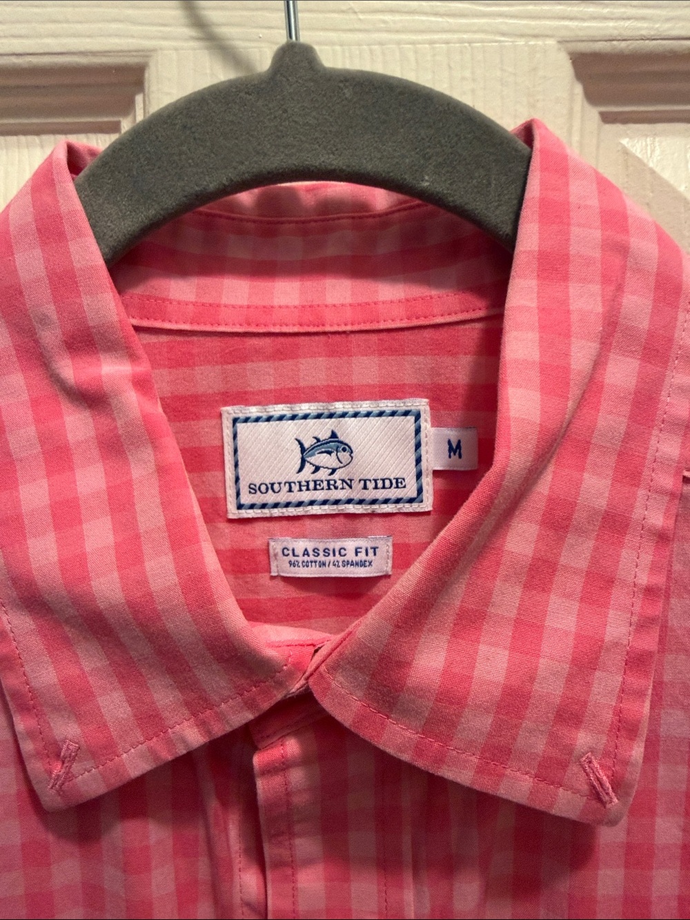 Southern Tide Pink Gingham Long-Sleeve Dress Shirt - Picture 2 of 4